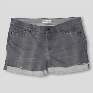 MADEWELL Custom Cut Off Gray Distressed Demin Shorts